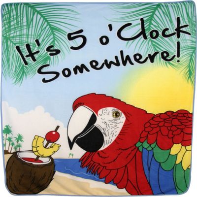 AES Wholesale (6) It's 5 O'clock Somewhere 50x60 Polar Fleece Blanket Throw Plush