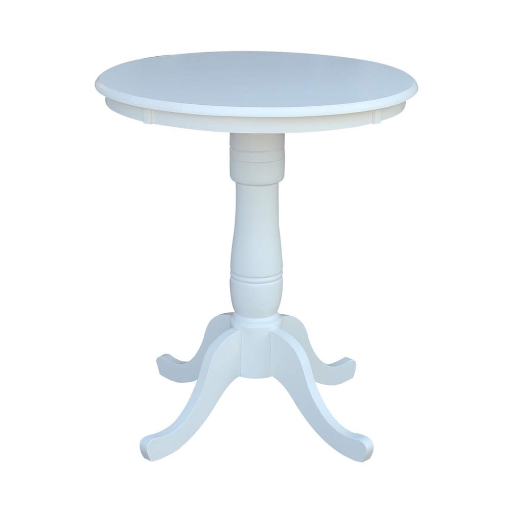 Whitewood Industries International Concepts 30" Round Top Pedestal Table, White