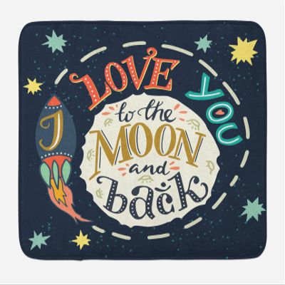 Ambesonne I Love You Bath Mat, Pastel Toned Modern Valentines Day Romantic Amusing Love Message Illustration, Plush Bathroom Decor Mat with Non Slip Backing, 30.2" x 20", Multicolor