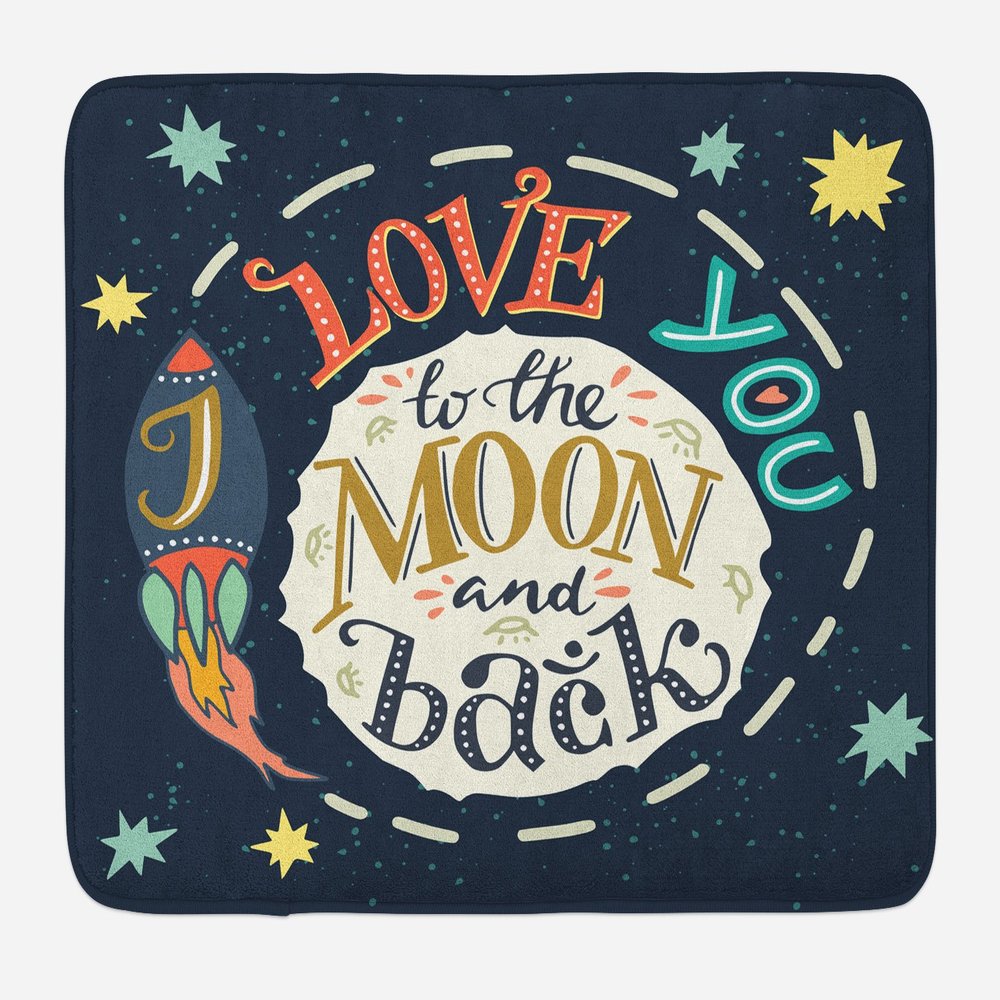 Ambesonne I Love You Bath Mat, Pastel Toned Modern Valentines Day Romantic Amusing Love Message Illustration, Plush Bathroom Decor Mat with Non Slip Backing, 30.2" x 20", Multicolor
