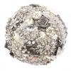 Abbie Home Luxury Wedding Brooch Jewelry Bouquet - Satin Rose Bridal Flower with Handcrafted Sparkling Rhinestone Gems-Creamy+Grey view 1