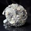 Abbie Home Luxury Wedding Brooch Jewelry Bouquet - Satin Rose Bridal Flower with Handcrafted Sparkling Rhinestone Gems-Creamy+Grey view 4
