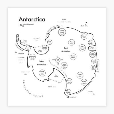 Archie's Press Antarctica Map