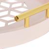 Kate and Laurel Caspen Decorative Round Tray with Cut Out Patterned Center and Gold Metal Handles, Pink view 3