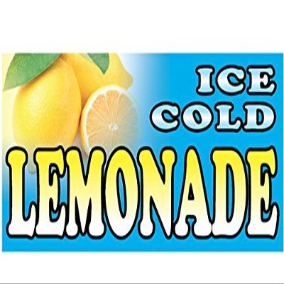4 Less CO 3x10 Ft Ice Cold Lemonade Vinyl Banner Sign Blue