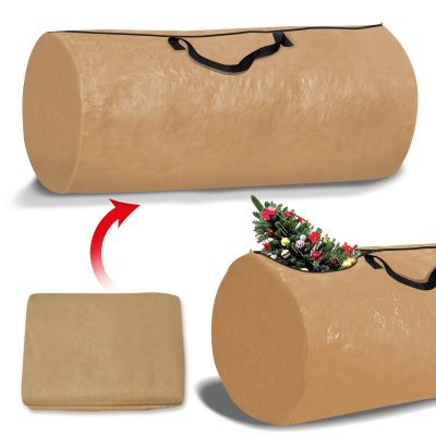 BenefitUSA Heavy Duty Artificial Christmas Tree Carry Storage Bag Holiday (52''x Dia. 30'' for up to 8', Tan)