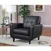 Benzara Upholstered Leatherette Living Room Chair, Black, Accent view 1