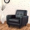 Benzara Upholstered Leatherette Living Room Chair, Black, Accent view 2