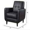 Benzara Upholstered Leatherette Living Room Chair, Black, Accent view 3