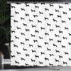 Ambesonne Dog Lover Shower Curtain, Monochrome Dachshund Silhouettes Breed Dog Domestic Canine Pattern Active Pet, Cloth Fabric Bathroom Decor Set with Hooks, 69" W x 70" L, Black White view 3