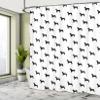 Ambesonne Dog Lover Shower Curtain, Monochrome Dachshund Silhouettes Breed Dog Domestic Canine Pattern Active Pet, Cloth Fabric Bathroom Decor Set with Hooks, 69" W x 70" L, Black White view 4