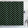 Ambesonne Alien Shower Curtain, Supernatural Martiansal Beings from Other Planets Head of an Alien, Cloth Fabric Bathroom Decor Set with Hooks, 69" W x 70" L, Fern Green Black view 1