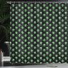 Ambesonne Alien Shower Curtain, Supernatural Martiansal Beings from Other Planets Head of an Alien, Cloth Fabric Bathroom Decor Set with Hooks, 69" W x 70" L, Fern Green Black view 3