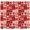 Ambesonne Valentine's Day Shower Curtain, Valentines Day Themed Frames Pattern with Hearts Stars Love Lettering, Cloth Fabric Bathroom Decor Set with Hooks, 69" W x 75" L, Beige Coral Red view 2
