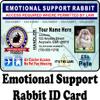Emotional Support Rabbit Identification Card - Custom with Your Info and Rabbits Photo - Holographic - ESA ID view 2