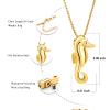 Oinsi Little Seahorse Keepsake Necklace Cremation Urn For Pet Ashes Jewelry With Black Rope (Gold) view 2