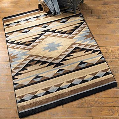 BLACK FOREST DECOR Sallisaw Blue Southwestern Rug - 8 x 11, Nylon, Stain Resistant, Indoor Area Rug, 8' x 11'