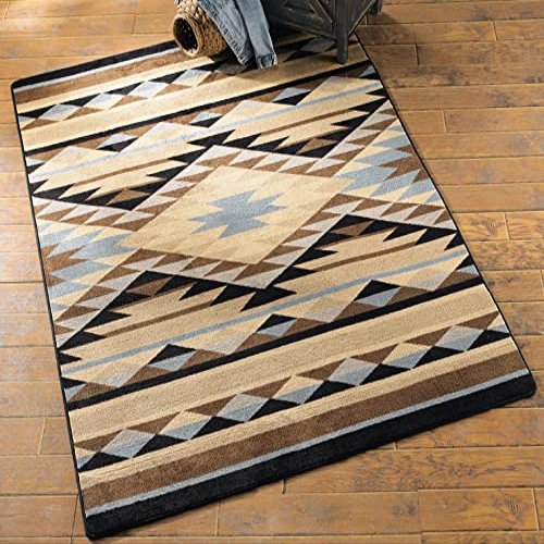 BLACK FOREST DECOR Sallisaw Blue Southwestern Rug - 8 x 11, Nylon, Stain Resistant, Indoor Area Rug, 8' x 11'