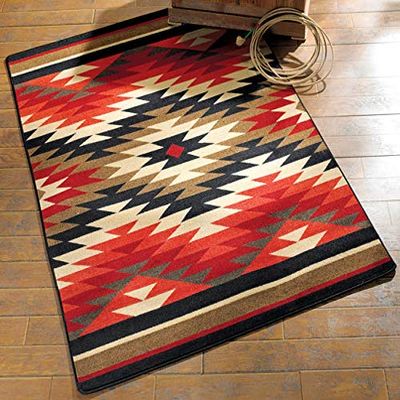 BLACK FOREST DECOR Star Burst Southwestern Rug - 5 x 8, Nylon, Stain Resistant, Indoor Area Rug, 5' x 8'