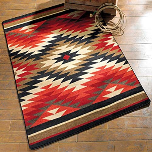 BLACK FOREST DECOR Star Burst Southwestern Rug - 5 x 8, Nylon, Stain Resistant, Indoor Area Rug, 5' x 8'