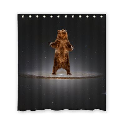 Oxinquch Bear Roar Waterproof Bathroom Shower Printing Bath Curtain