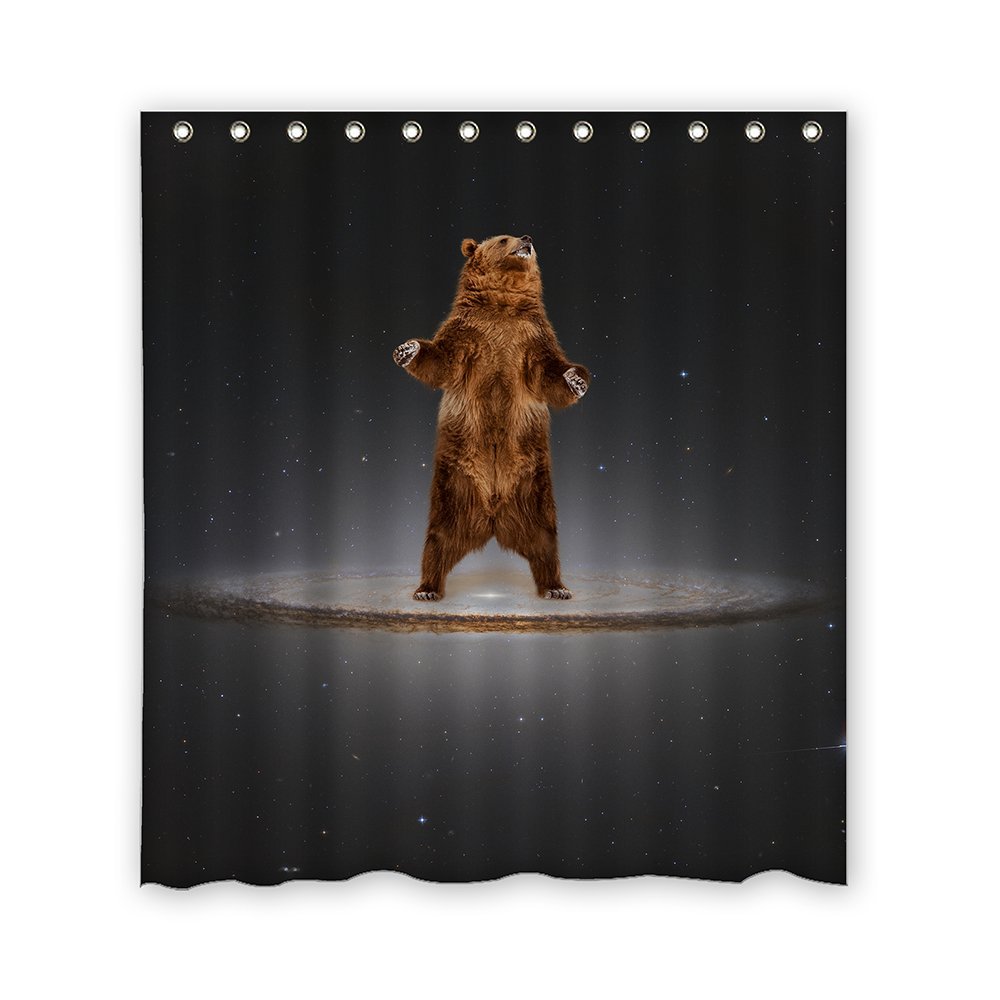 Oxinquch Bear Roar Waterproof Bathroom Shower Printing Bath Curtain