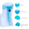 MDS Pack of 75 PCS Organza Chair Sashes Wider Dining Chair Bows Ribbon Tie Back for Wedding Party Birthday Bridal Shower Reception Event Banquet Home Chair Cover Decoration - Light Teal view 2