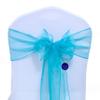 MDS Pack of 75 PCS Organza Chair Sashes Wider Dining Chair Bows Ribbon Tie Back for Wedding Party Birthday Bridal Shower Reception Event Banquet Home Chair Cover Decoration - Light Teal view 3