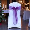 MDS Pack of 75 PCS Organza Chair Sashes Wider Dining Chair Bows Ribbon Tie Back for Wedding Party Birthday Bridal Shower Reception Event Banquet Home Chair Cover Decoration - Eggplant view 1