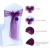 MDS Pack of 75 PCS Organza Chair Sashes Wider Dining Chair Bows Ribbon Tie Back for Wedding Party Birthday Bridal Shower Reception Event Banquet Home Chair Cover Decoration - Eggplant view 2