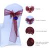 MDS Pack of 75 PCS Organza Chair Sashes Wider Dining Chair Bows Ribbon Tie Back for Wedding Party Birthday Bridal Shower Reception Event Banquet Home Chair Cover Decoration - Burgundy view 2