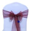 MDS Pack of 75 PCS Organza Chair Sashes Wider Dining Chair Bows Ribbon Tie Back for Wedding Party Birthday Bridal Shower Reception Event Banquet Home Chair Cover Decoration - Burgundy view 3
