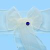 MDS Pack of 125 PCS Organza Chair Sashes Wider Dining Chair Bows Ribbon Tie Back for Wedding Party Birthday Bridal Shower Reception Event Banquet Home Chair Cover Decoration - Ivory view 4
