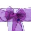 MDS Pack of 125 PCS Organza Chair Sashes Wider Dining Chair Bows Ribbon Tie Back for Wedding Party Birthday Bridal Shower Reception Event Banquet Home Chair Cover Decoration - Dark Purple view 4