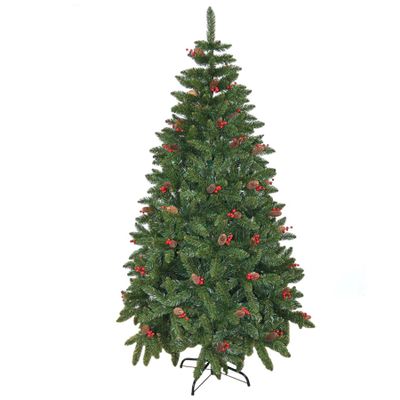 Gifts 4 All Occasions Limited SHATCHI-755 Big 7ft 2.1m Elegant Pre Artificial Christmas Tree with Xmas Decoration 210cm, Green