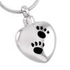 Oinsi Cute Dog/Cat Paw Print In My Heart Stainless Steel Memorial Jewellery Ashes Holder Necklace For Cremation view 1