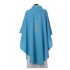 Light Blue Liturgical Chasuble with Wheat Lantern and Thin Cross in Polyester view 2
