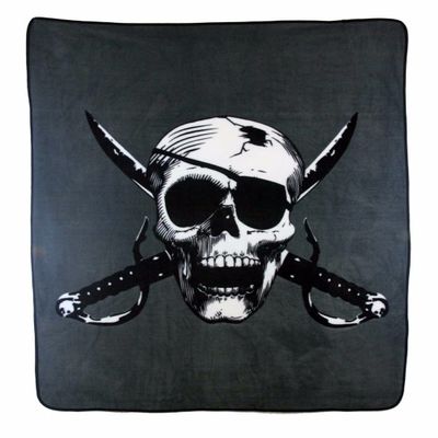AES Wholesale (6) Pirate Skull Cutlass 50x60 Polar Fleece Blanket Throw Plush
