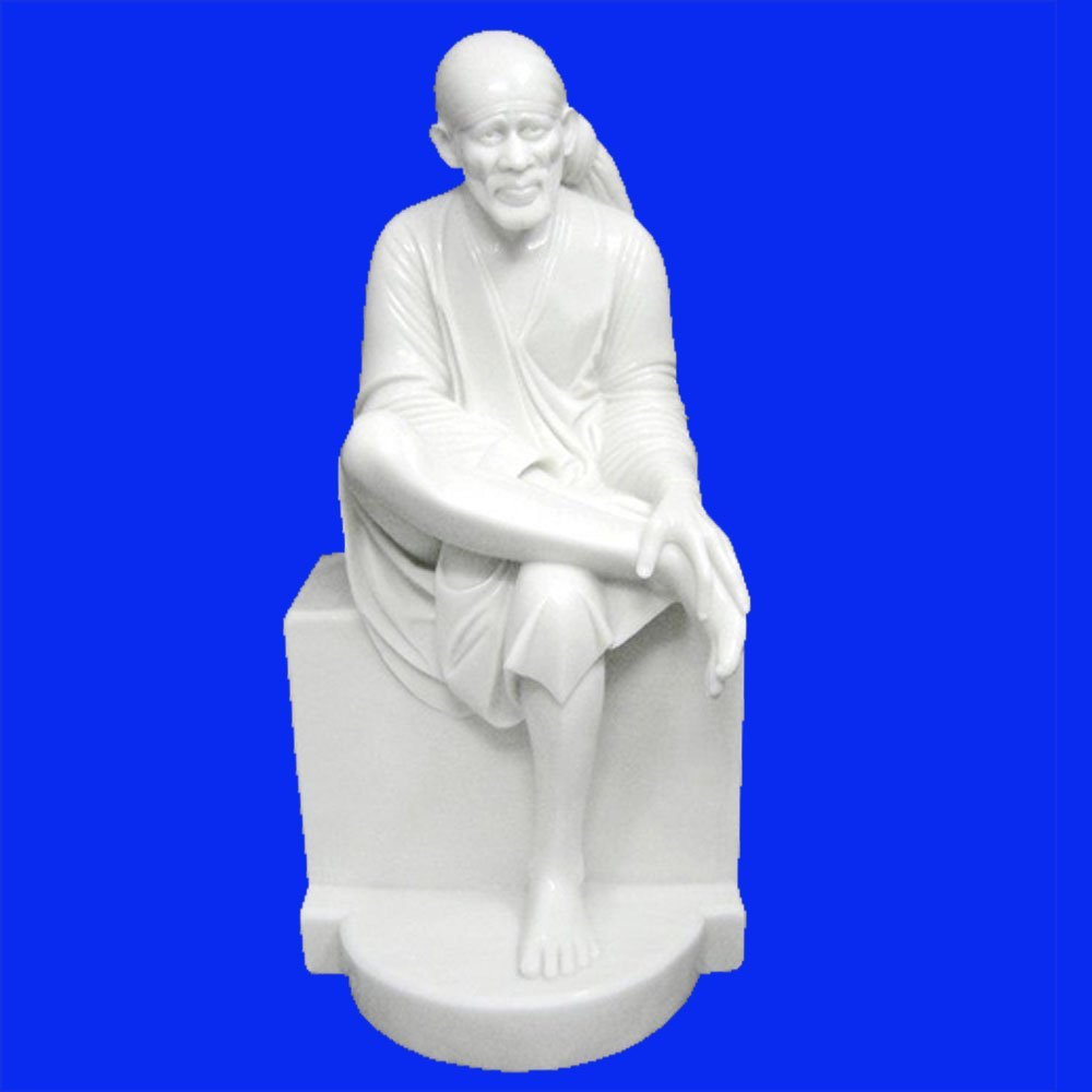 CraftsLook Marble Sai Baba Statue of Lord 12" inch