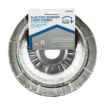 Home Plus Durable Foil Assorted in. W Electric Burner Liner Silver - Case Of: 12; Each Pack Qty: 6; Total Items Qty: 7212