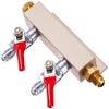 2 Way Air Distributor Co2 Manifold - 1/4" Threaded MFL Output, Shutoff with Check Valve view 1