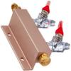 2 Way Air Distributor Co2 Manifold - 1/4" Threaded MFL Output, Shutoff with Check Valve view 2