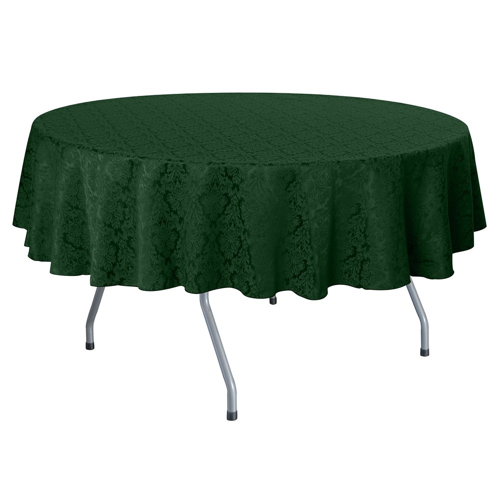Ultimate Textile Saxony 102-Inch Round Damask Tablecloth Hunter Green