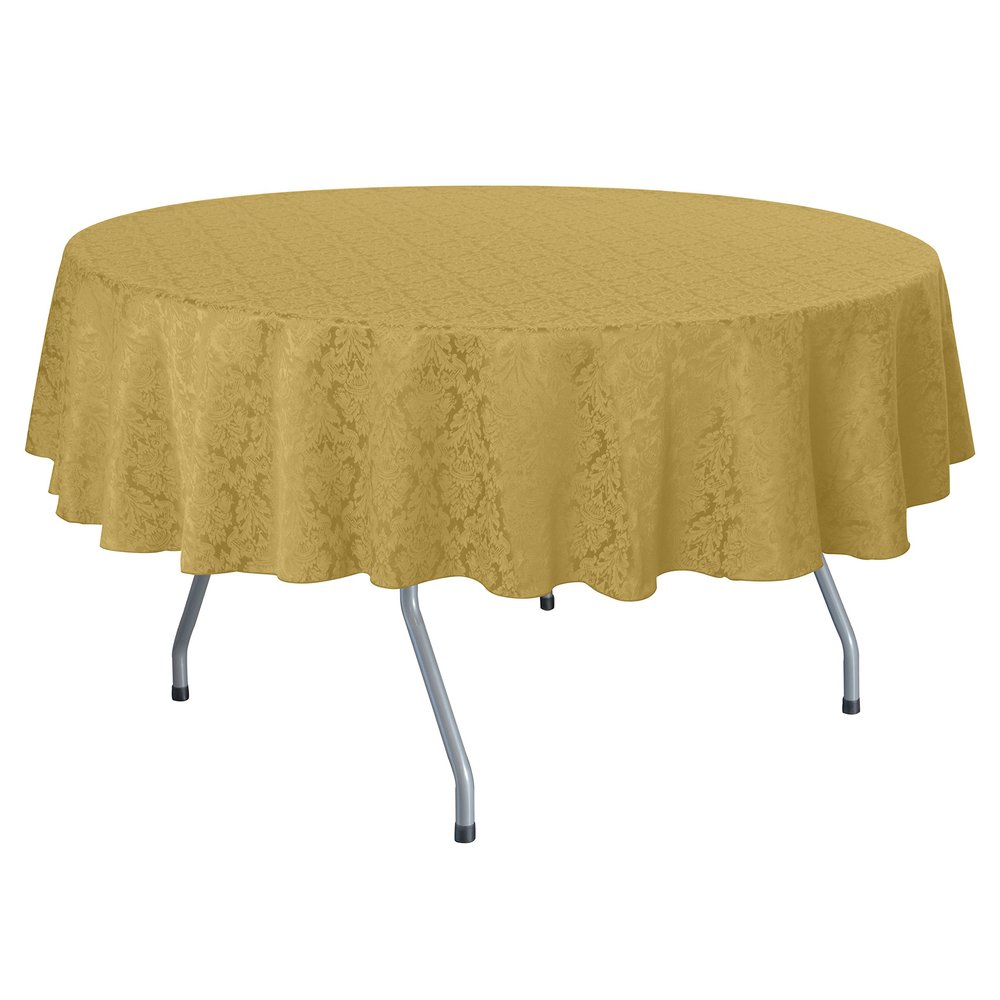 Ultimate Textile Saxony 102-Inch Round Damask Tablecloth Gold