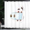 Ambesonne Eye Shower Curtain, Fun Caricature of Character Taken by Surprise Eyes Coming Out of Head, Cloth Fabric Bathroom Decor Set with Hooks, 69" W x 70" L, Pale Blue Brown Coral view 3