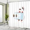 Ambesonne Eye Shower Curtain, Fun Caricature of Character Taken by Surprise Eyes Coming Out of Head, Cloth Fabric Bathroom Decor Set with Hooks, 69" W x 70" L, Pale Blue Brown Coral view 4