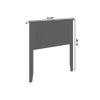 AFI, Nantucket Twin Solid Wood Panel Headboard, Grey view 3