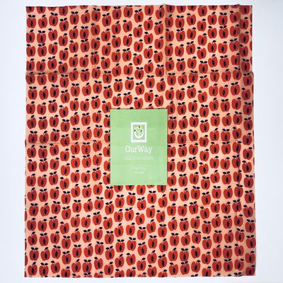 OurWay Beeswax Wraps 1 X-Large Reusable Food Storage Wrap (Red Apples)