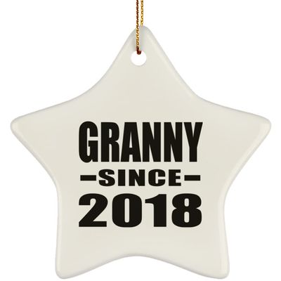 Designsify Christmas Tree Decoration, Granny Since 2018, Star Ornament, Gifts for Birthday Anniversary Valentines Mom Mothers Fathers Day Party, to Men Women Him Her Friend Mom Dad Wife Husband
