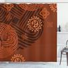 Ambesonne Earth Tones Shower Curtain, Composition Floral Intricacy Folk Details, Cloth Fabric Bathroom Decor Set with Hooks, 69" W x 70" L, Brown Orange Peach view 1